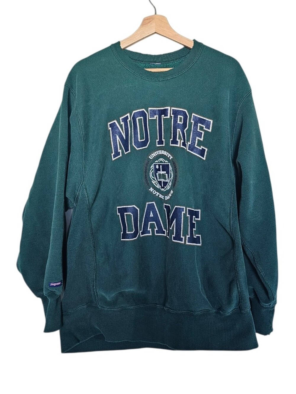 Vintage JanSport Notre Dame Univetsity Oversized Green Crewneck Sweatshirt